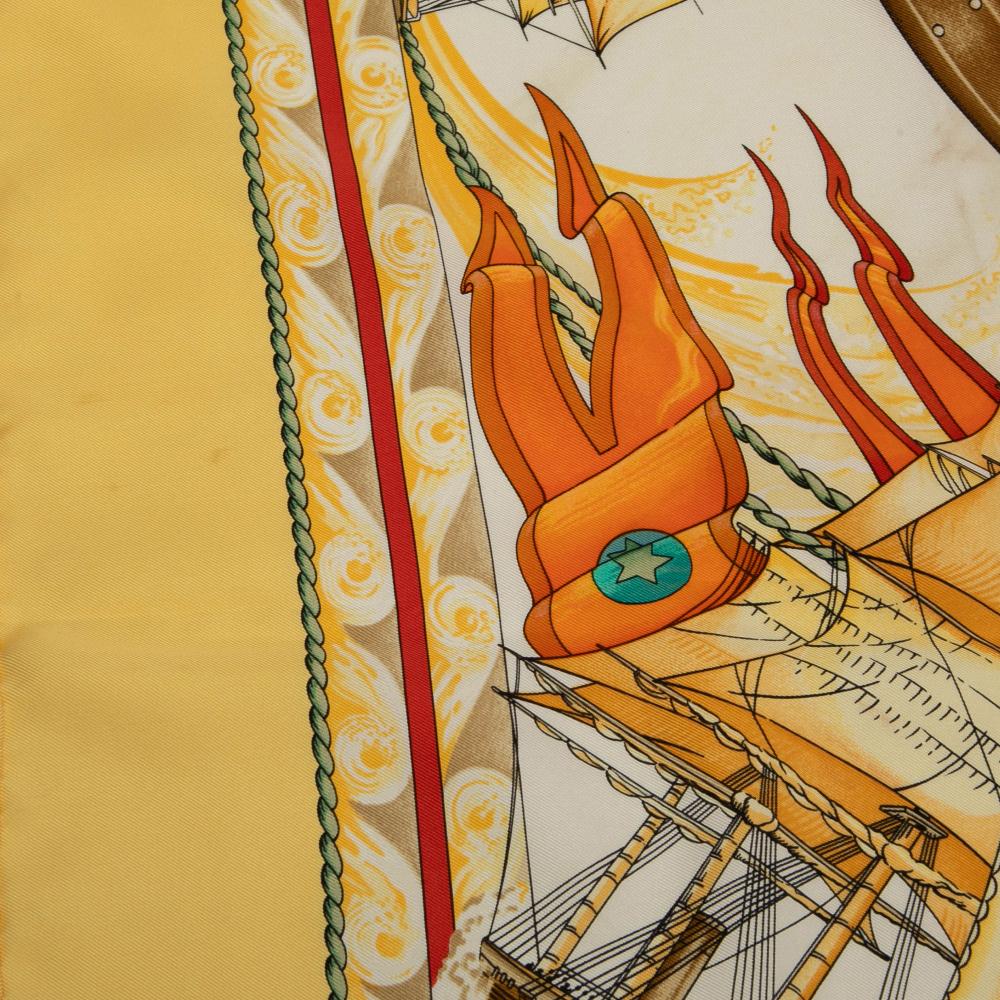 Hermès B Hermès Yellow with Multi Silk Fabric Vive le Vent Scarf France