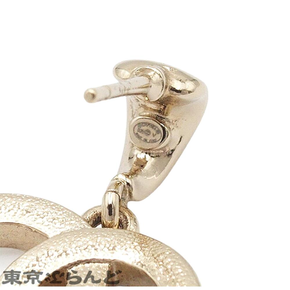 Chanel AB Chanel Silver Silver Plated Metal CC Crystal Drop Push Back Earrings Italy