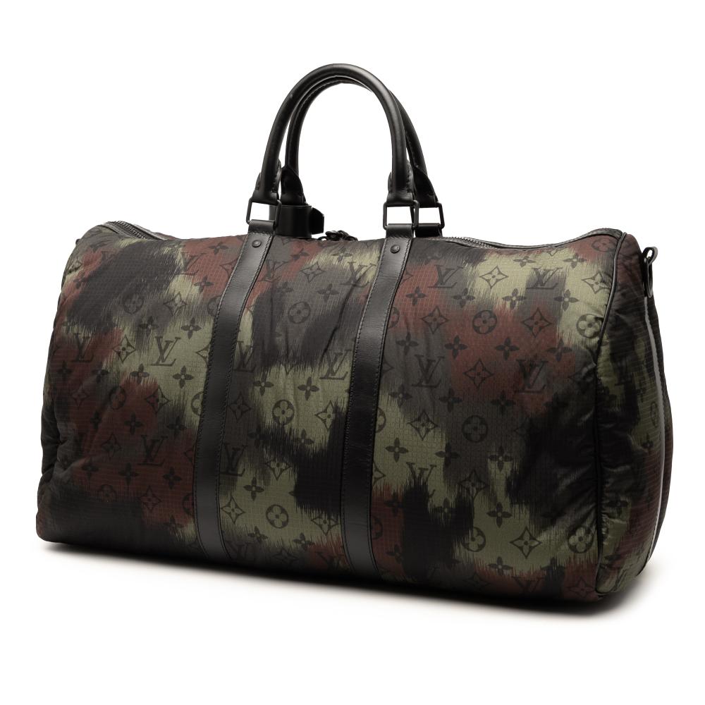 Louis Vuitton AB Louis Vuitton Green Nylon Fabric Monogram Camouflage Keepall Bandouliere 50 Italy