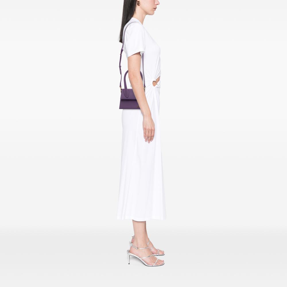 Jacquemus AB Jacquemus Purple Calf Leather Le Chiquito Moyen Italy