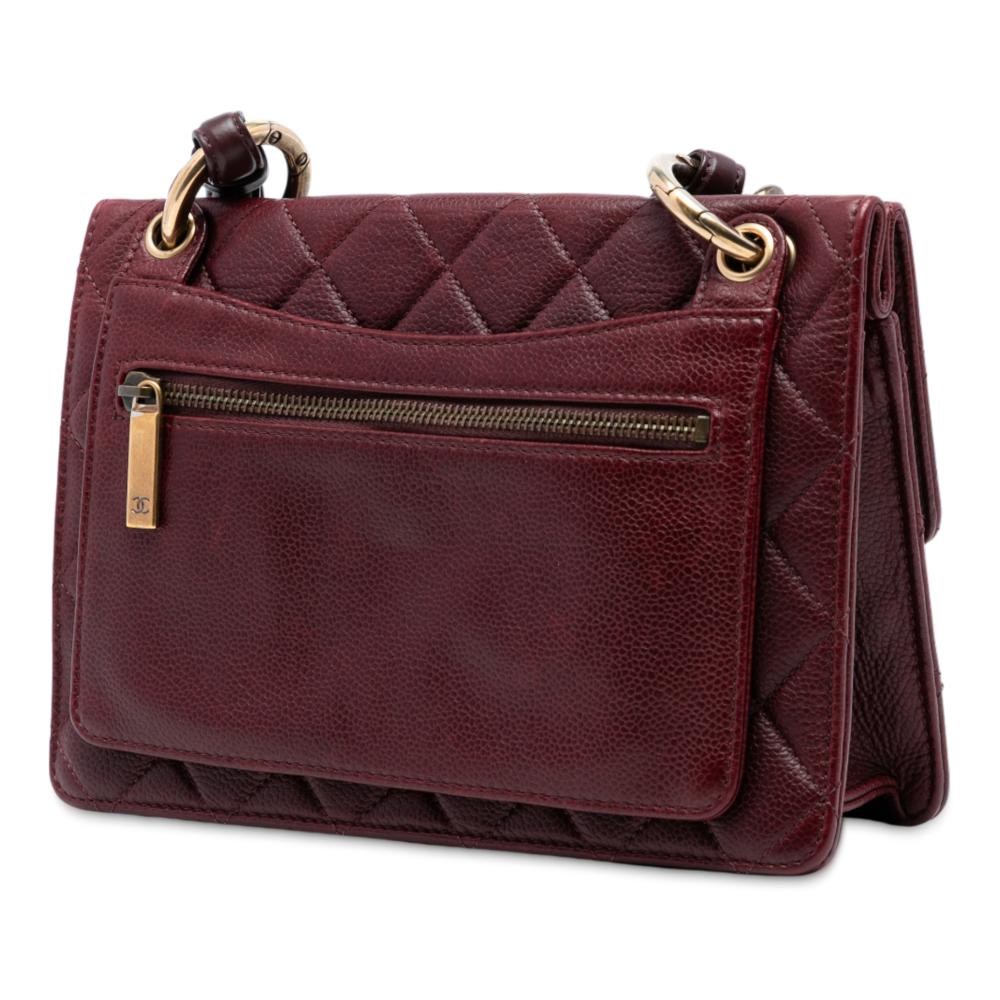 Chanel B Chanel Red Burgundy Caviar Leather Leather Paris Edinburgh Quilted Caviar Retro Class Flap Italy