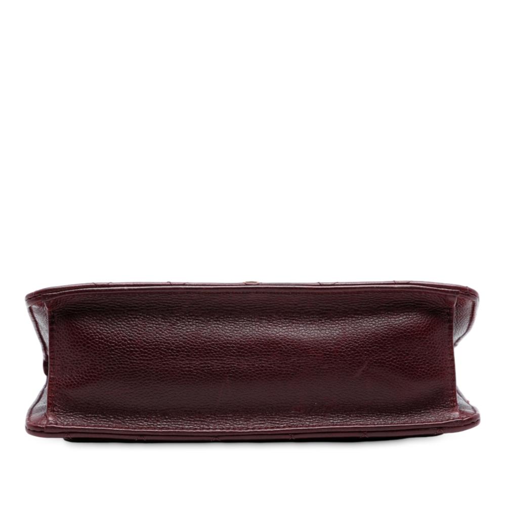 Chanel B Chanel Red Burgundy Caviar Leather Leather Paris Edinburgh Quilted Caviar Retro Class Flap Italy