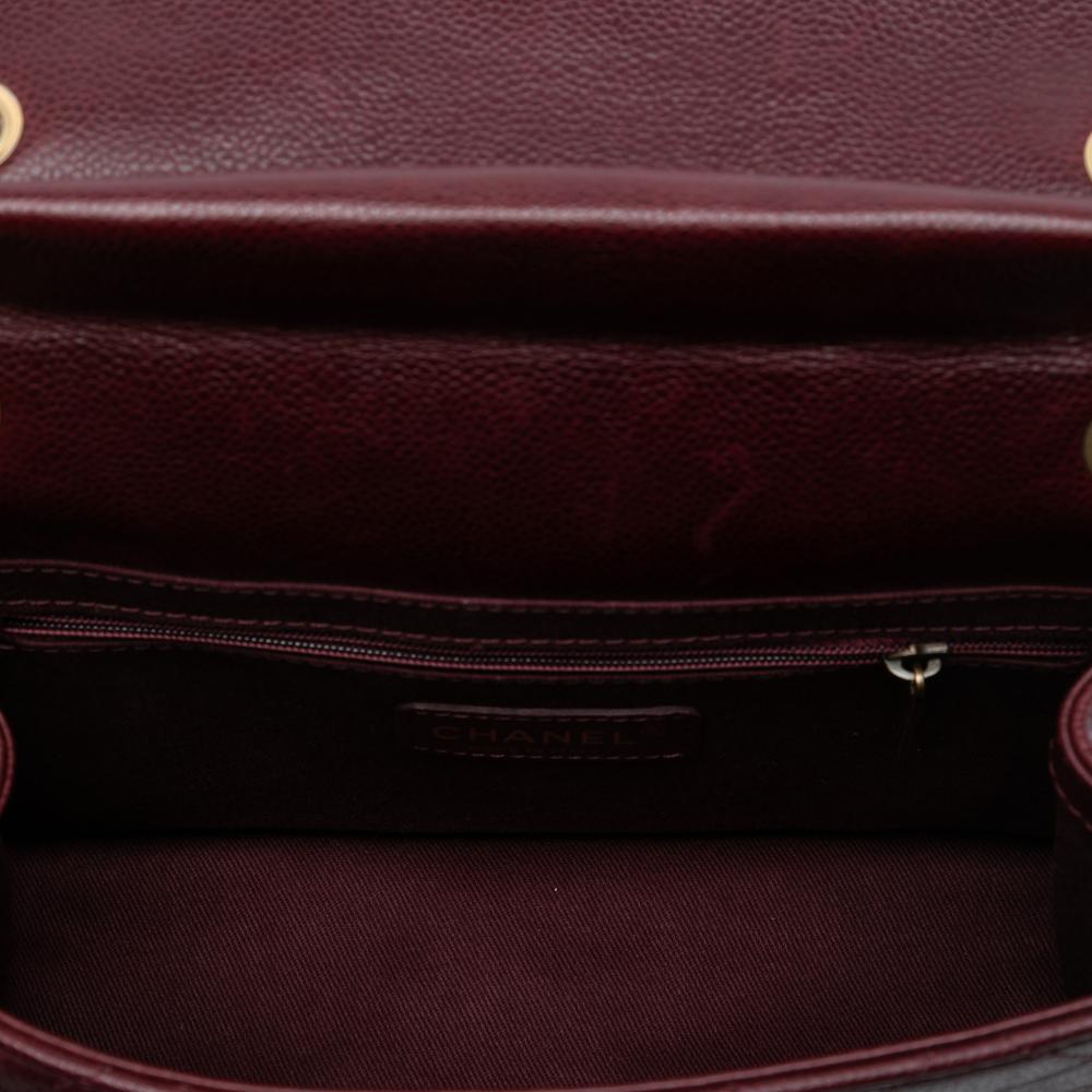 Chanel B Chanel Red Burgundy Caviar Leather Leather Paris Edinburgh Quilted Caviar Retro Class Flap Italy