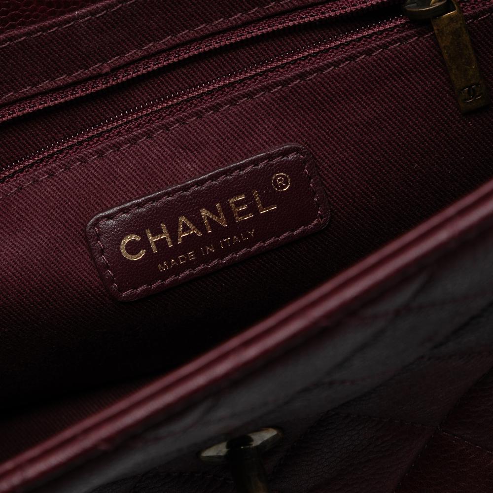 Chanel B Chanel Red Burgundy Caviar Leather Leather Paris Edinburgh Quilted Caviar Retro Class Flap Italy