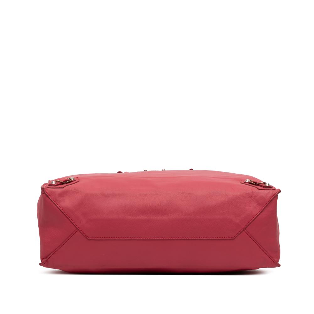 Balenciaga AB Balenciaga Pink Strawberry Calf Leather Papier Ledger Tote Italy