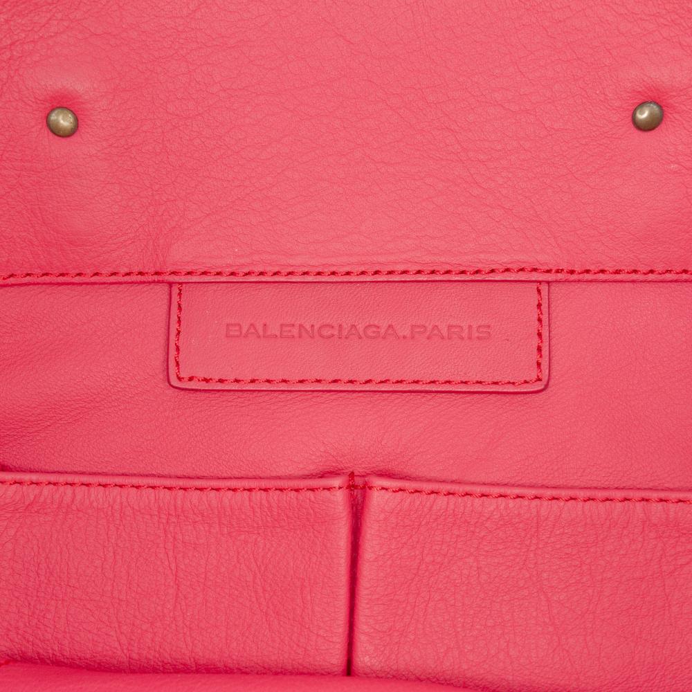 Balenciaga AB Balenciaga Pink Strawberry Calf Leather Papier Ledger Tote Italy