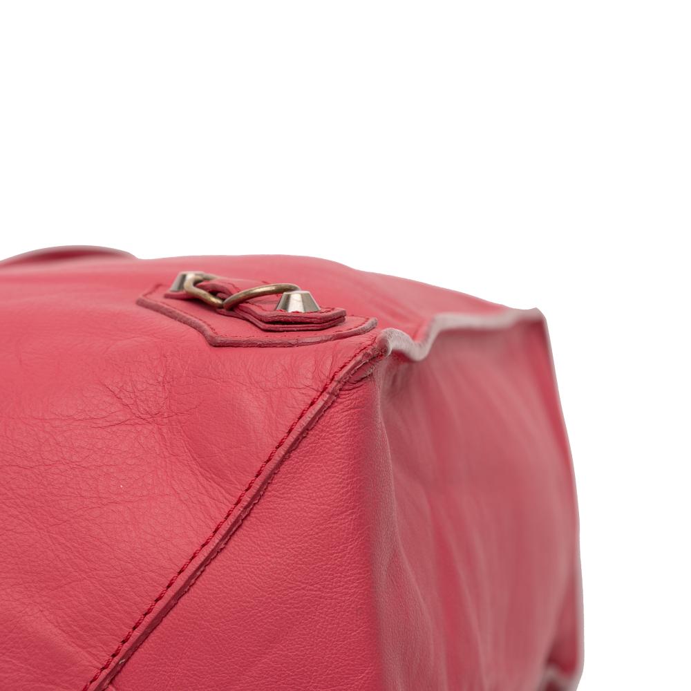 Balenciaga AB Balenciaga Pink Strawberry Calf Leather Papier Ledger Tote Italy