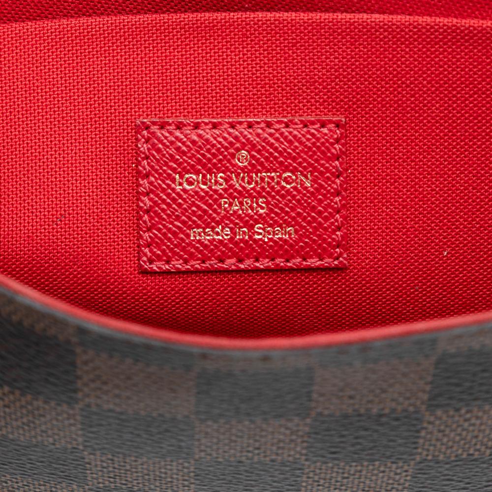 Louis Vuitton AB Louis Vuitton Brown Damier Canvas Fabric Damier Ebene Pochette Felicie Spain