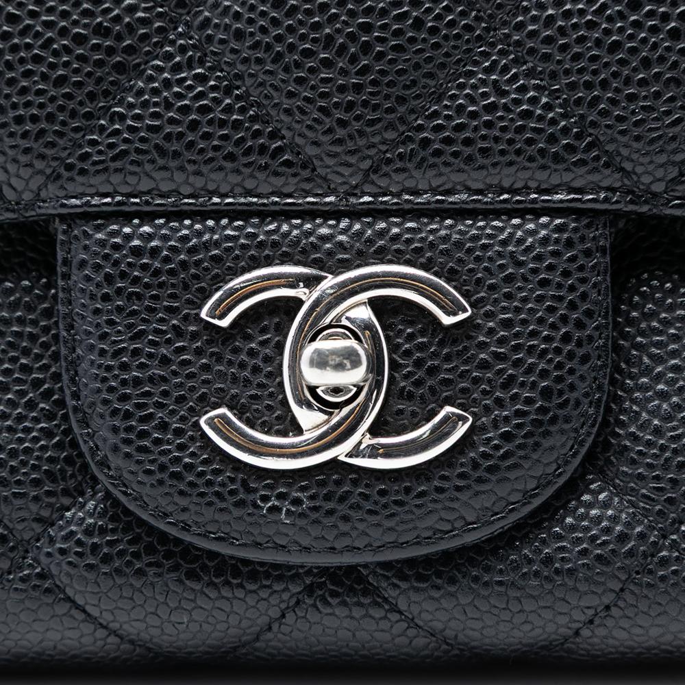 Chanel B Chanel Black Caviar Leather Leather Maxi Classic Caviar Single Flap Italy