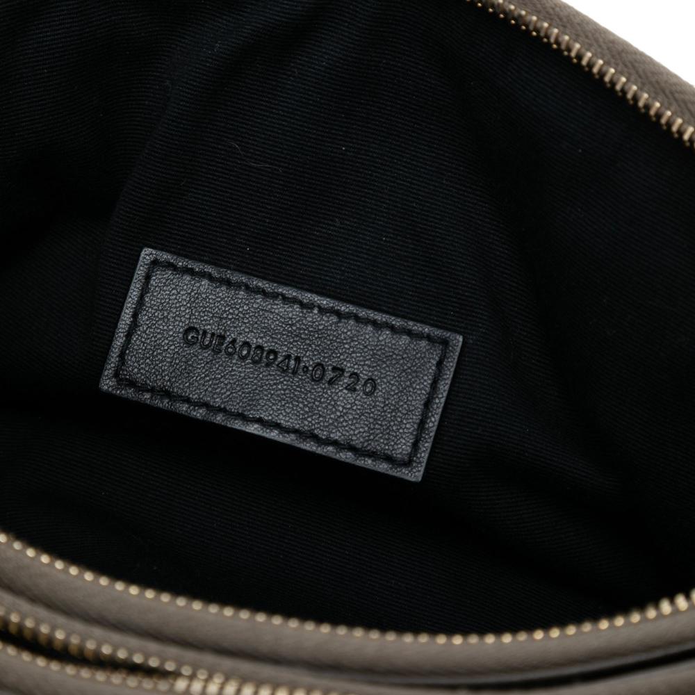 Saint Laurent B Saint Laurent Gray Lambskin Leather Leather Mini Quilted Lambskin Becky Double Zip Crossbody Italy