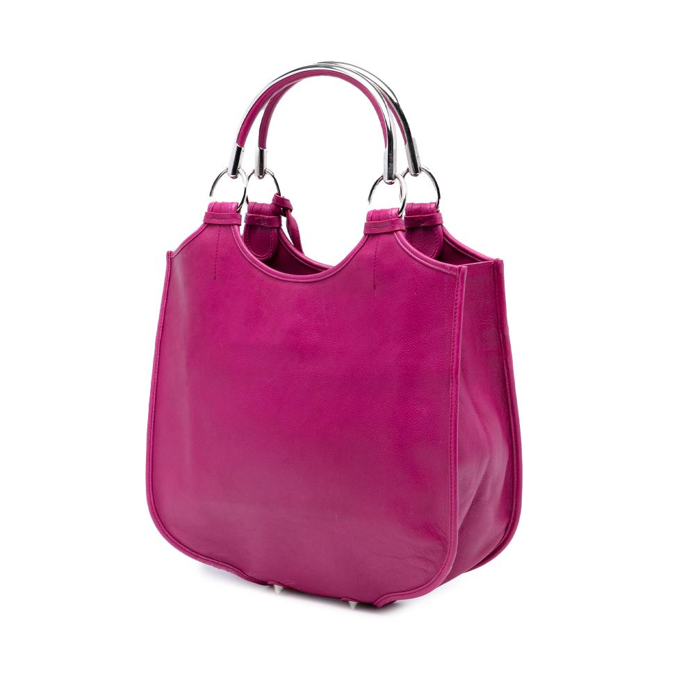 Christian Dior B Dior Pink Dark Pink Calf Leather Medium 61 Hobo Italy