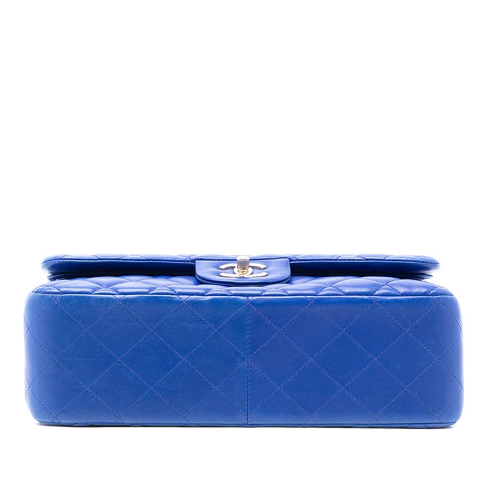 Chanel AB Chanel Blue Lambskin Leather Leather Jumbo Classic Lambskin Double Flap France