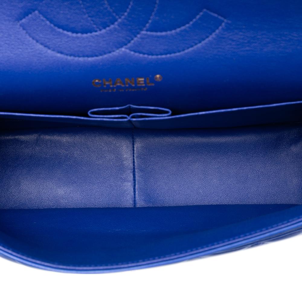 Chanel AB Chanel Blue Lambskin Leather Leather Jumbo Classic Lambskin Double Flap France