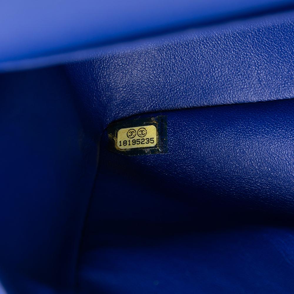 Chanel AB Chanel Blue Lambskin Leather Leather Jumbo Classic Lambskin Double Flap France