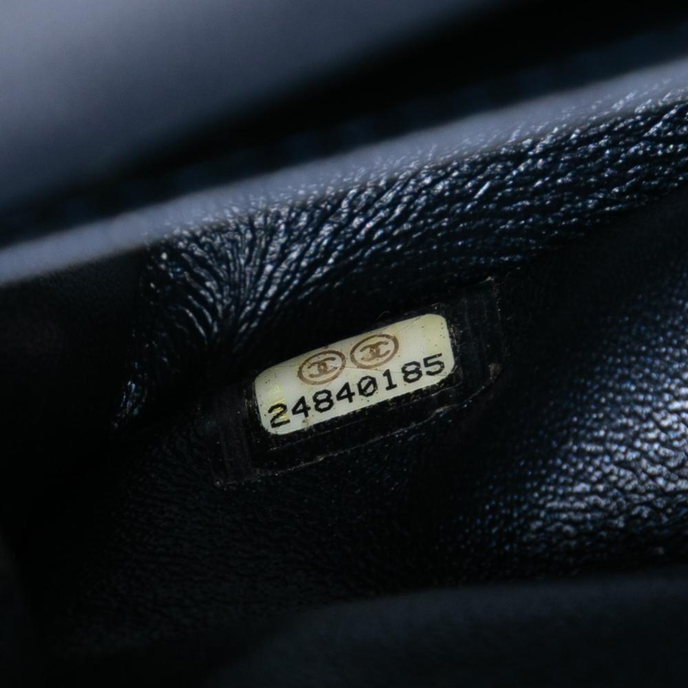 Chanel B Chanel Blue Navy Lambskin Leather Leather Medium Classic Lambskin Double Flap France