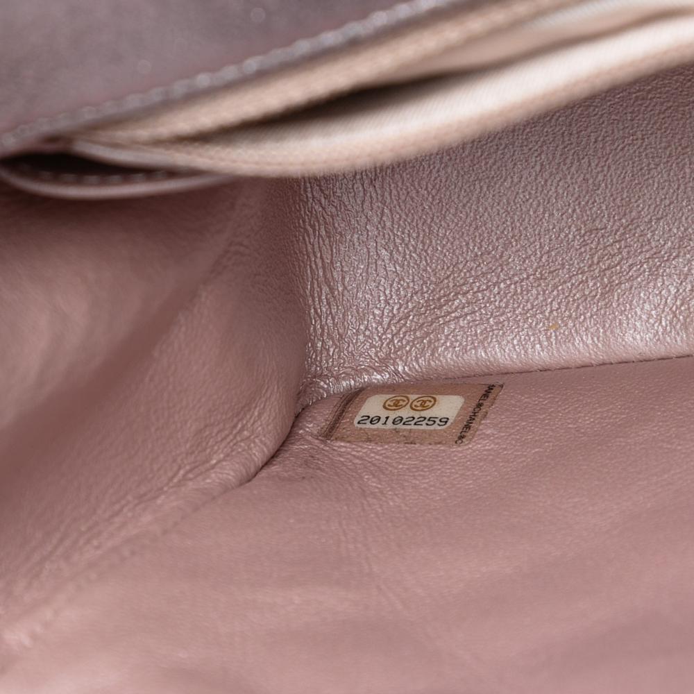 Chanel B Chanel Pink Rose Gold Calf Leather Mini Square Classic Iridescent skin Single Flap Italy