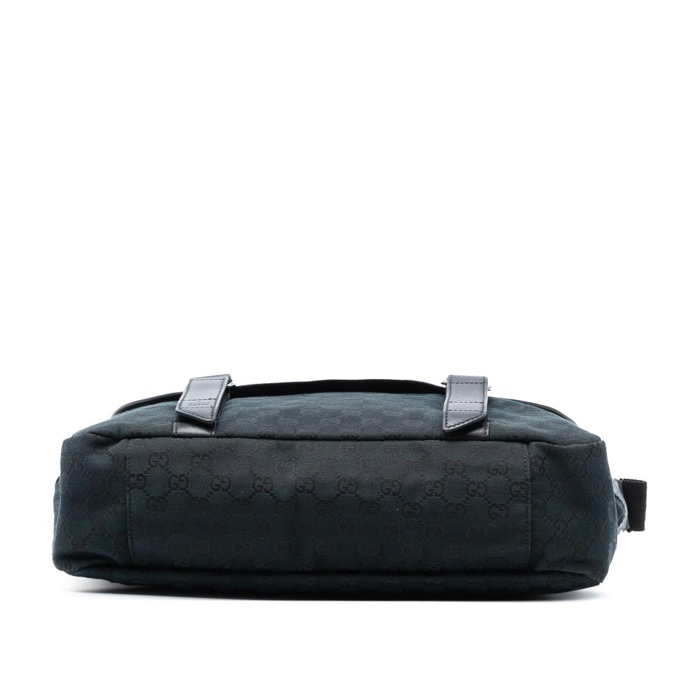 Gucci AB Gucci Black Canvas Fabric GG Messenger Bag Italy