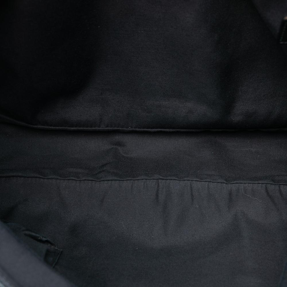 Gucci AB Gucci Black Canvas Fabric GG Messenger Bag Italy