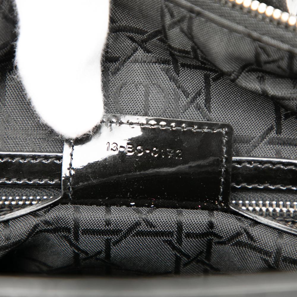 Christian Dior B Dior Black Patent Leather Leather Large Patent Cannage Lady Dior Italy