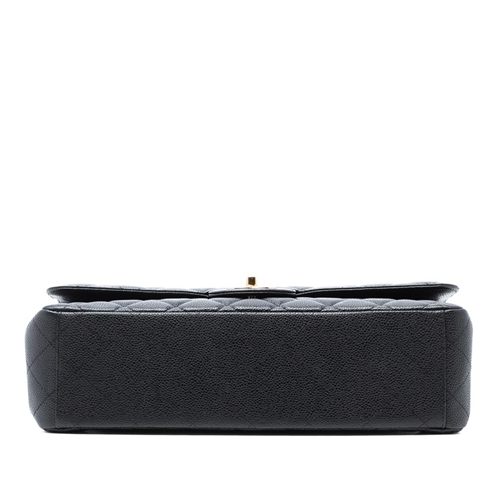 Chanel AB Chanel Black Caviar Leather Leather Maxi Classic Caviar Double Flap Italy