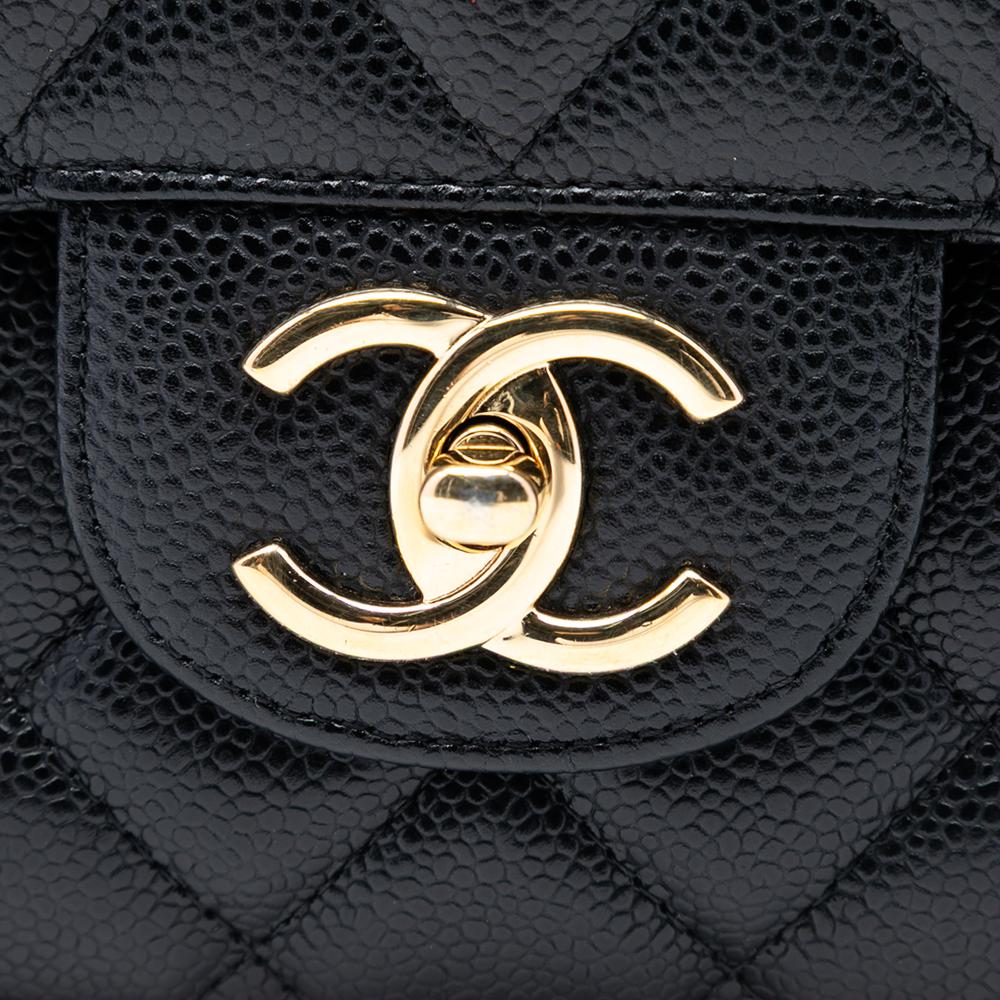 Chanel AB Chanel Black Caviar Leather Leather Maxi Classic Caviar Double Flap Italy