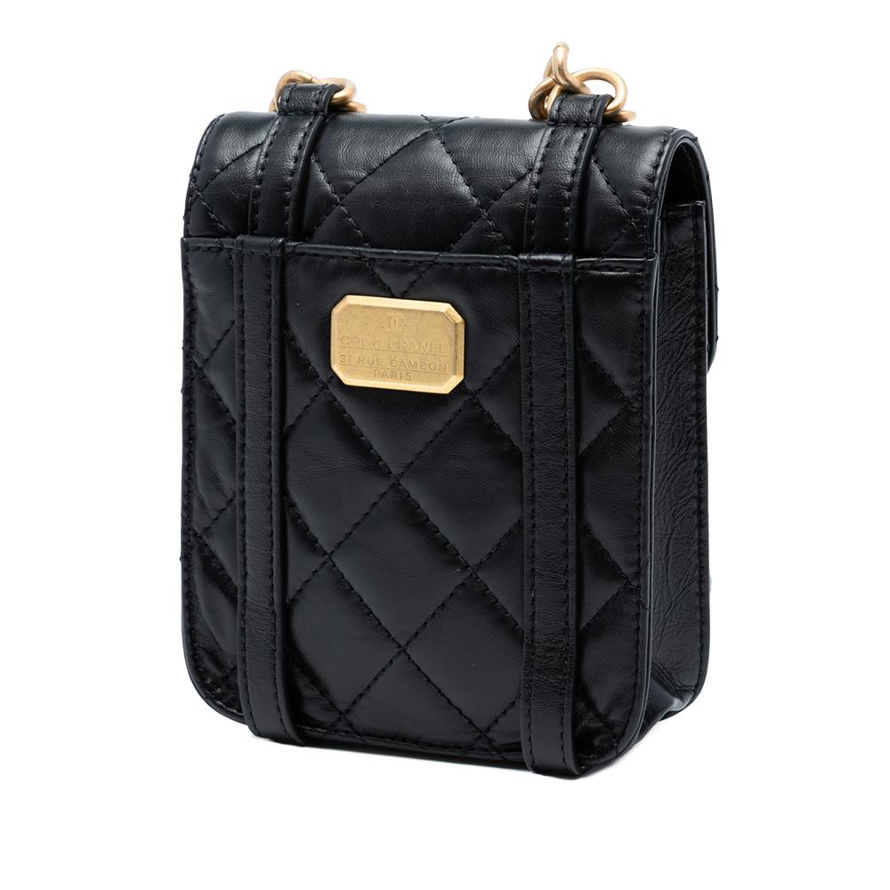 Chanel AB Chanel Black Calf Leather Mini Aged skin City School Flap France
