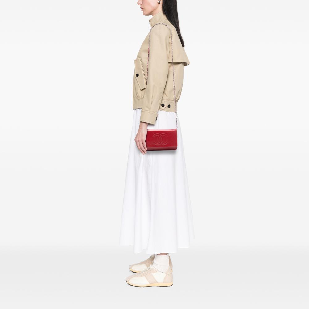 Chanel B Chanel Red Caviar Leather Leather CC Caviar Wallet On Chain Spain