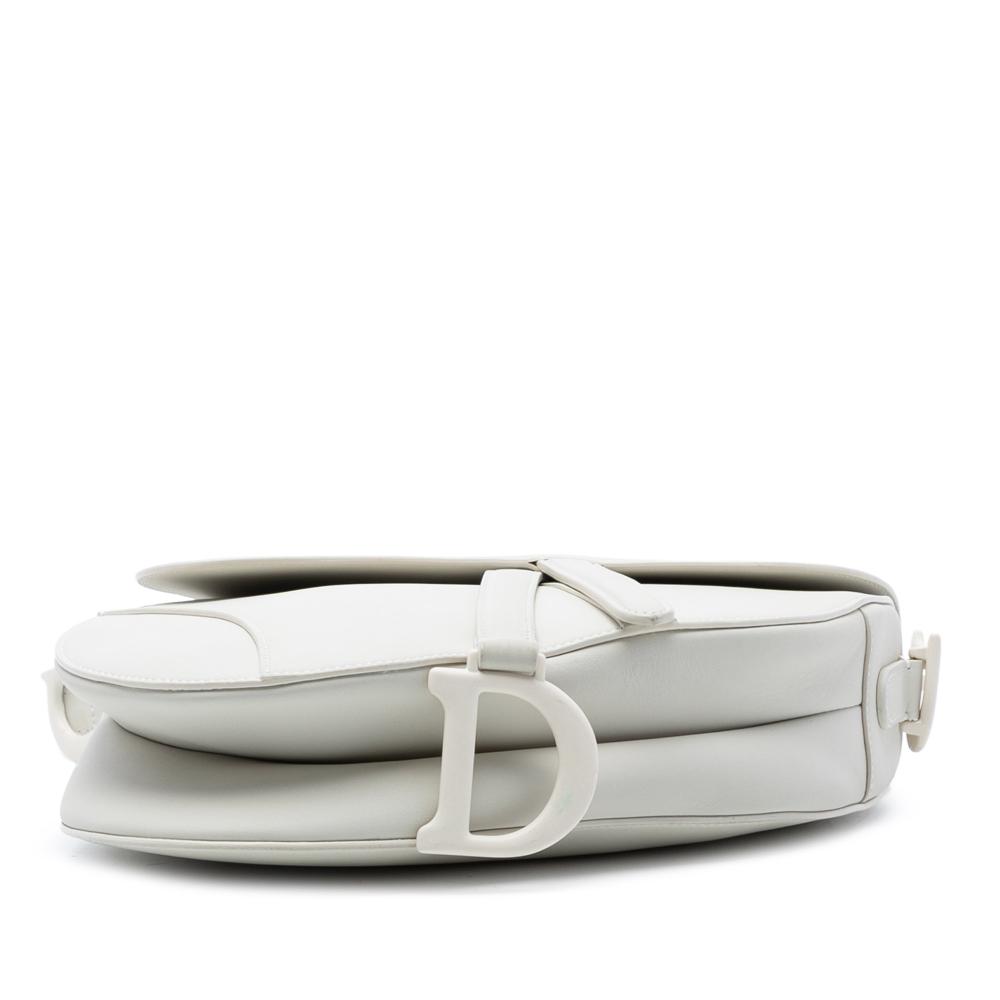 Christian Dior B Dior White Calf Leather Ultra Matte skin Saddle Bag Italy