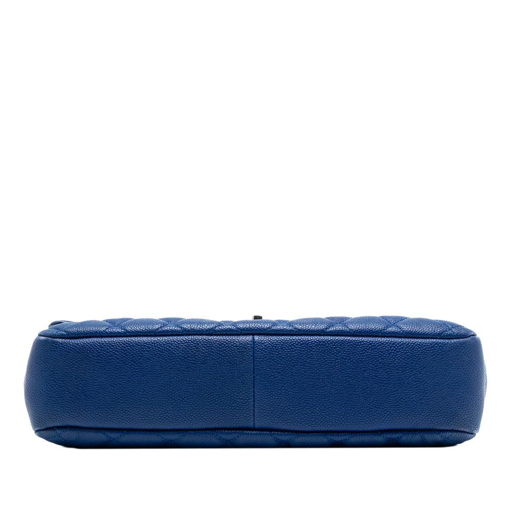 Chanel AB Chanel Blue Caviar Leather Leather Jumbo Quilted Caviar Easy Flap Italy