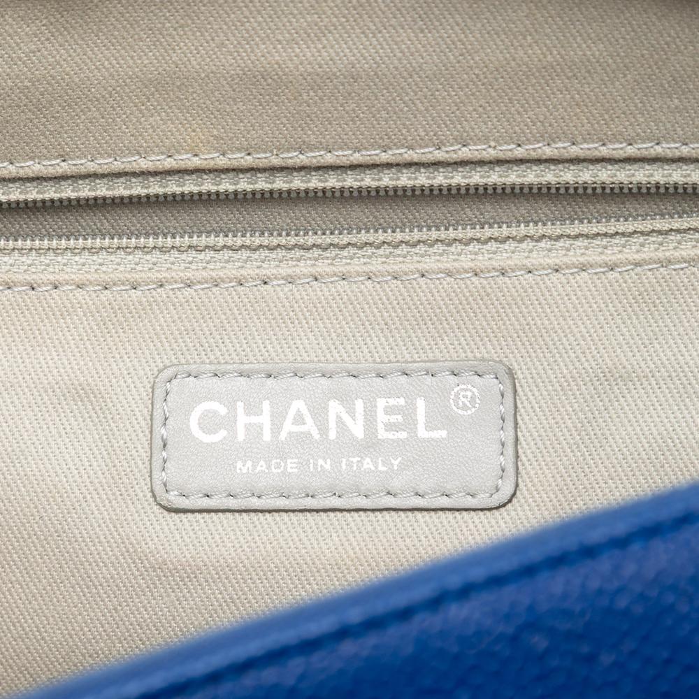 Chanel AB Chanel Blue Caviar Leather Leather Jumbo Quilted Caviar Easy Flap Italy