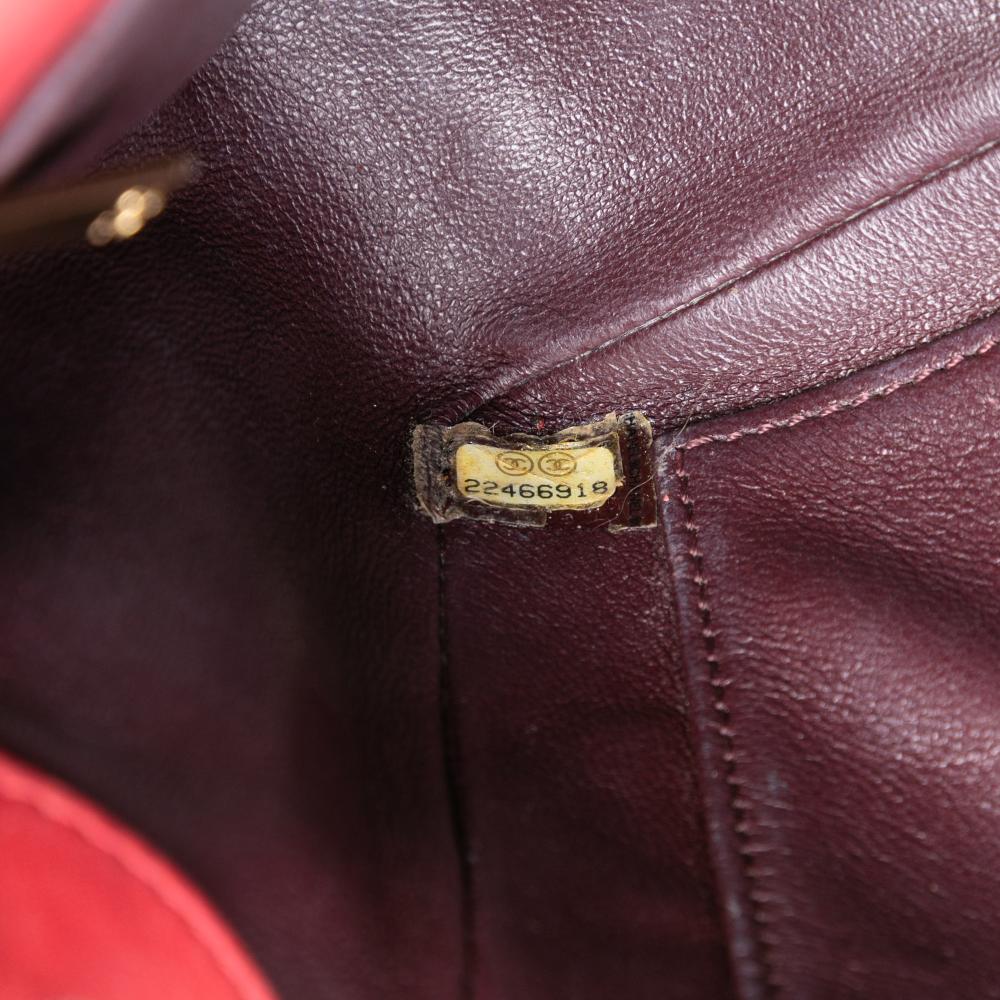 Chanel B Chanel Red Caviar Leather Leather Medium Quilted Caviar CC Filigree Flap Italy