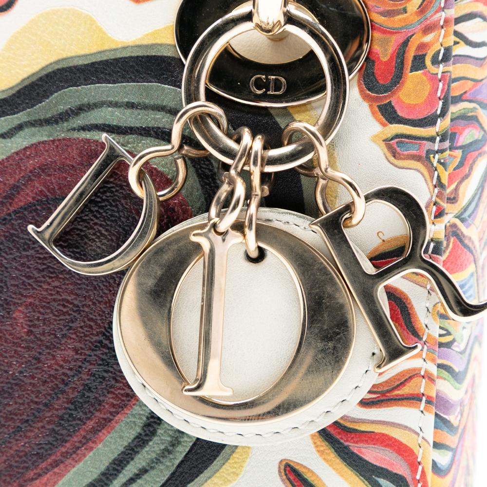 Christian Dior B Dior White Calf Leather Limited Edition Mini skin Lady DiorAmour Lady Dior Italy