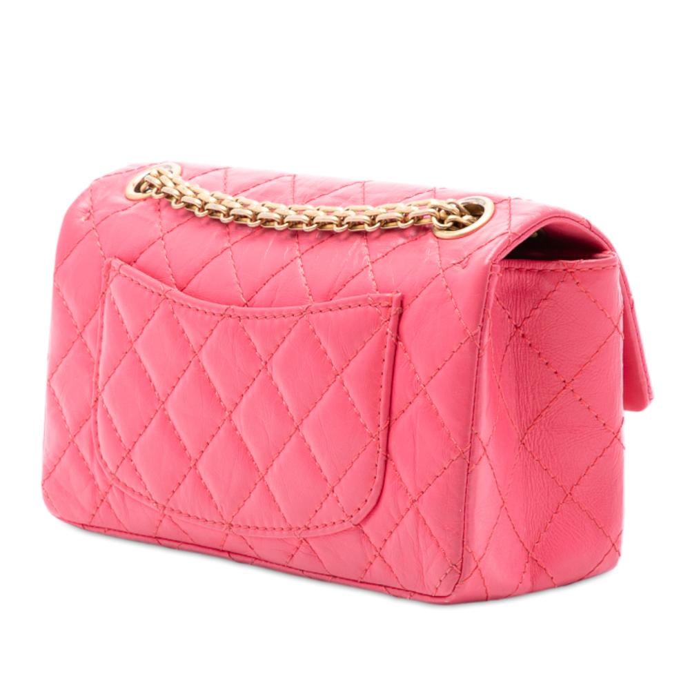 Chanel B Chanel Pink Calf Leather Quilted Aged skin Reissue 2.55 Single Flap 224 France