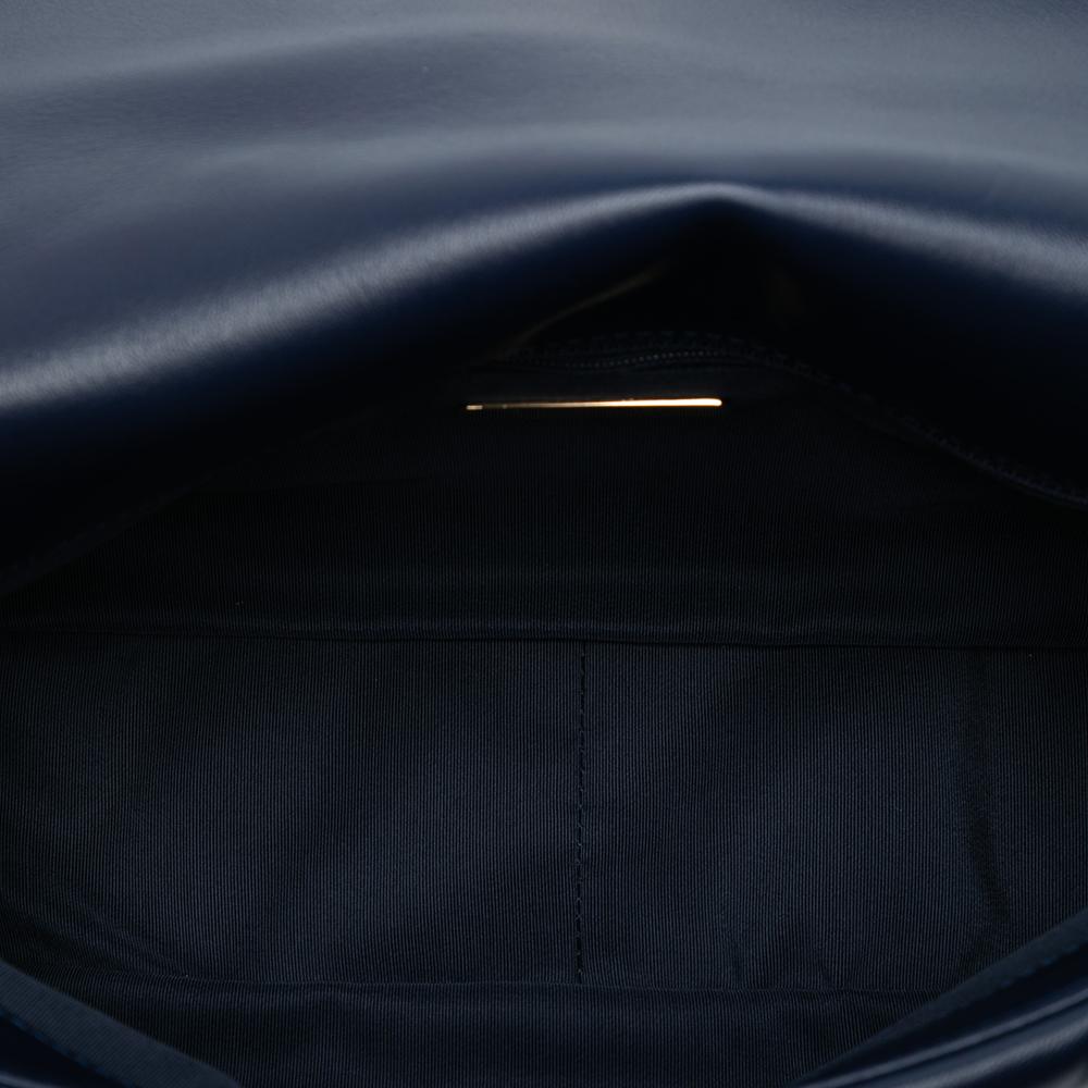 Chanel AB Chanel Blue Navy Lambskin Leather Leather Large Lambskin 19 Flap France