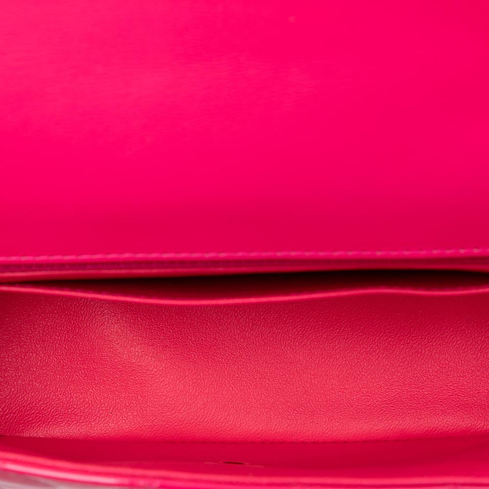 Chanel B Chanel Pink Hot Pink Patent Leather Leather Mini Rectangular Classic Patent Single Flap Italy