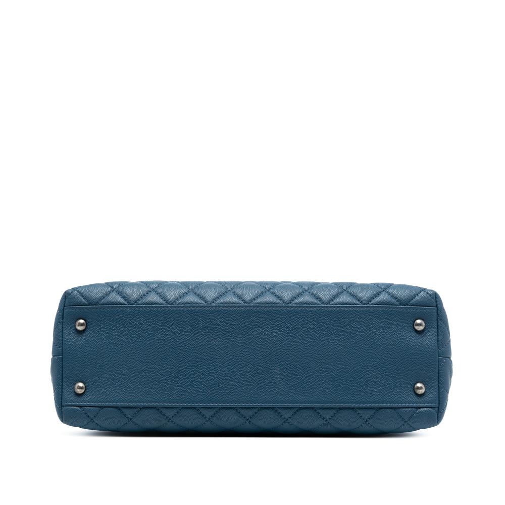 Chanel AB Chanel Blue Caviar Leather Leather Medium Quilted Caviar Coco Top Handle Bag Italy