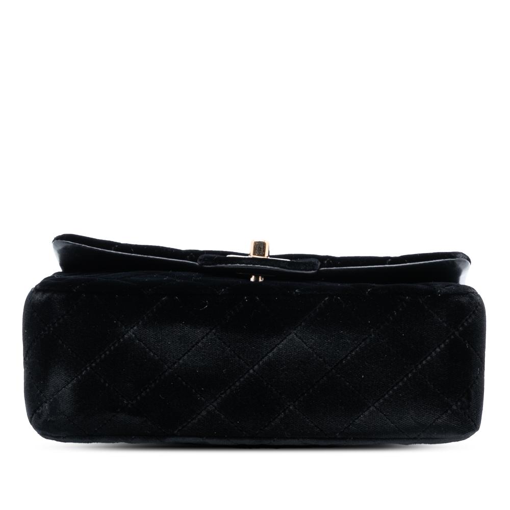 Chanel B Chanel Black Velvet Fabric Mini Rectangular Classic Single Flap France