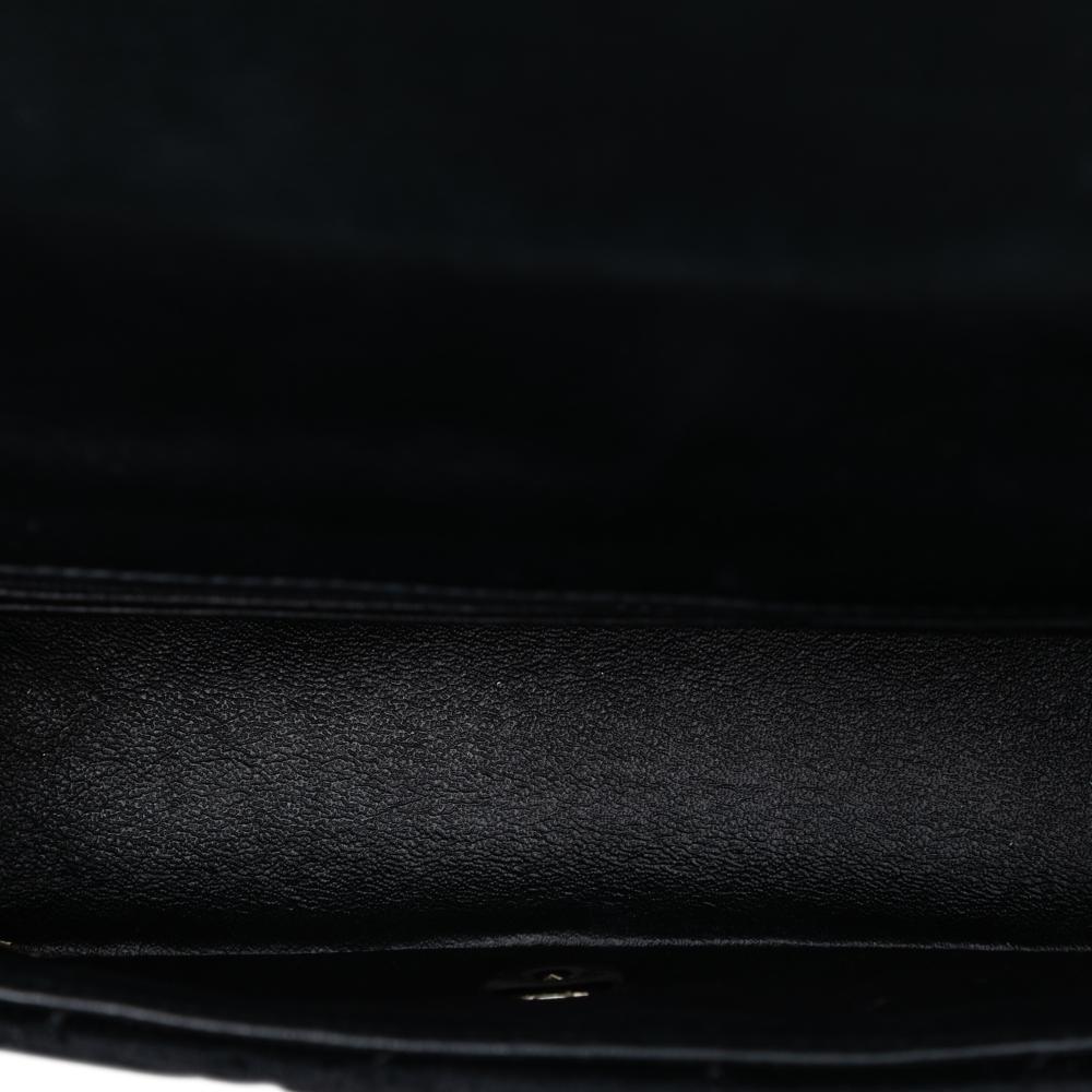 Chanel B Chanel Black Velvet Fabric Mini Rectangular Classic Single Flap France