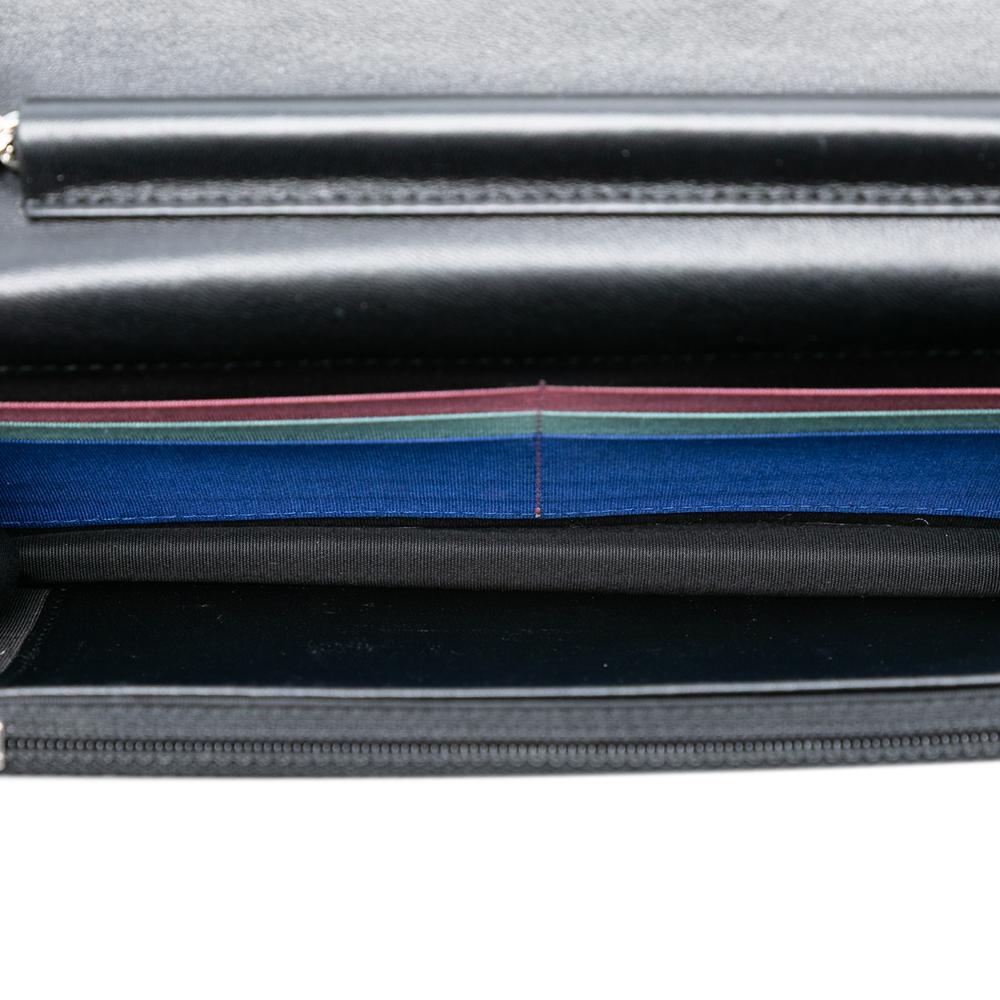Chanel Black CC Quilted Lambskin Multicolor Border Full Flap Wallet on Chain Italy