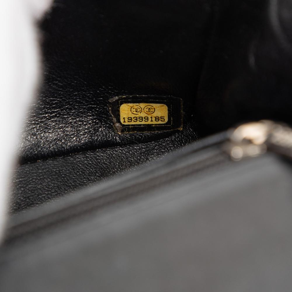 Chanel B Chanel Black Patent Leather Leather Mini Square Classic Patent Single Flap France