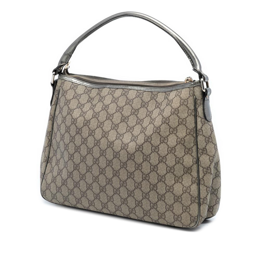 Gucci AB Gucci Brown Beige Coated Canvas Fabric GG Supreme Joy Handbag Italy
