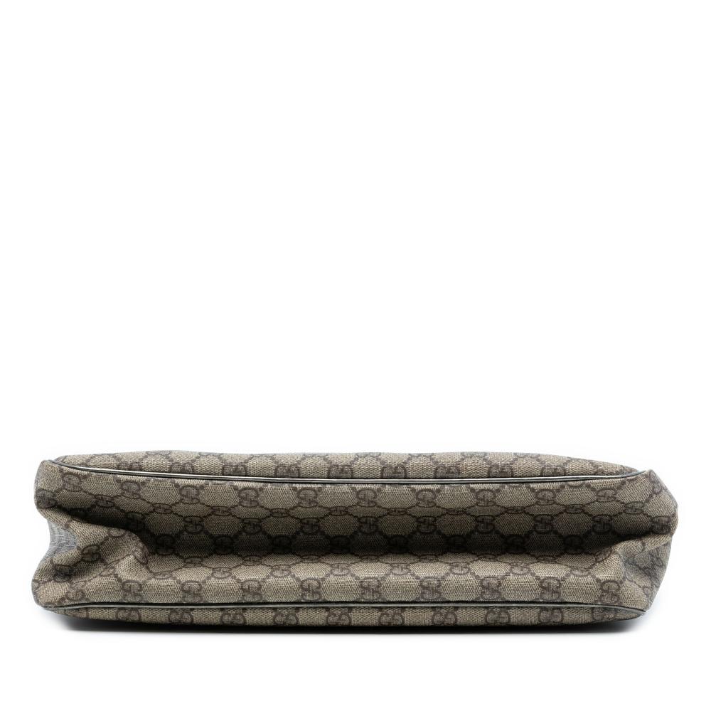 Gucci AB Gucci Brown Beige Coated Canvas Fabric GG Supreme Joy Handbag Italy