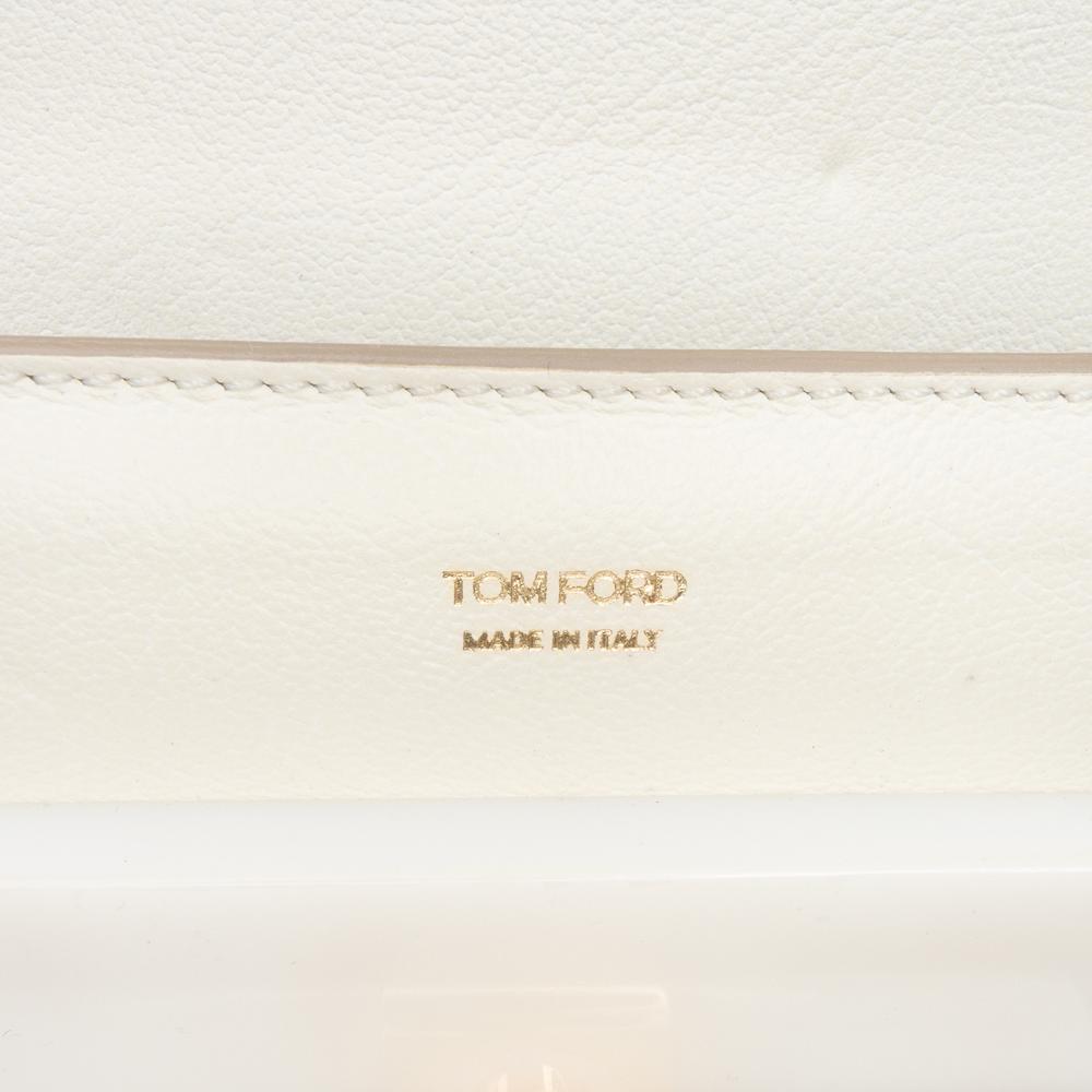 Tom Ford B Tom Ford White Calf Leather Large Natalia Crossbody Italy