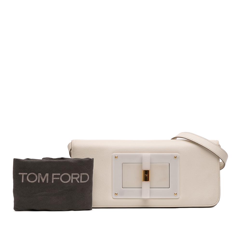 Tom Ford B Tom Ford White Calf Leather Large Natalia Crossbody Italy
