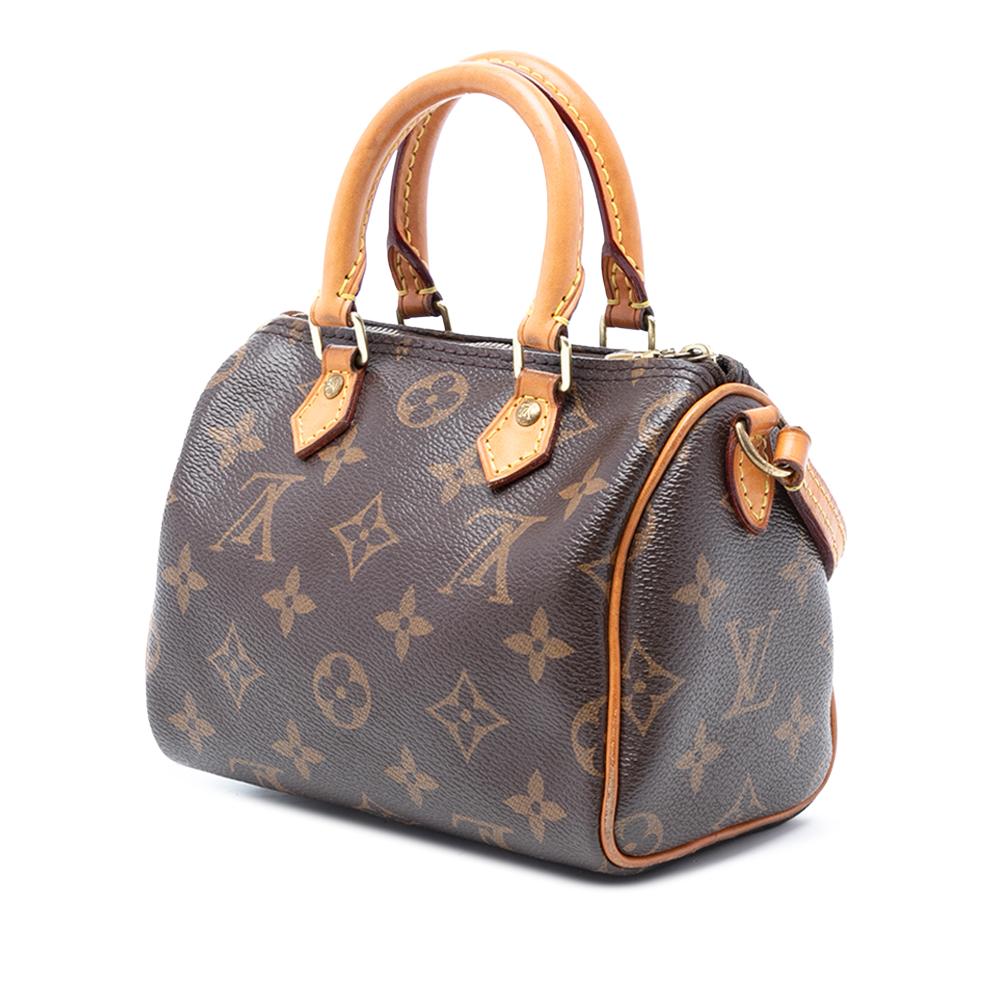 Louis Vuitton B Louis Vuitton Brown Monogram Canvas Fabric Monogram Nano Speedy Bandouliere France