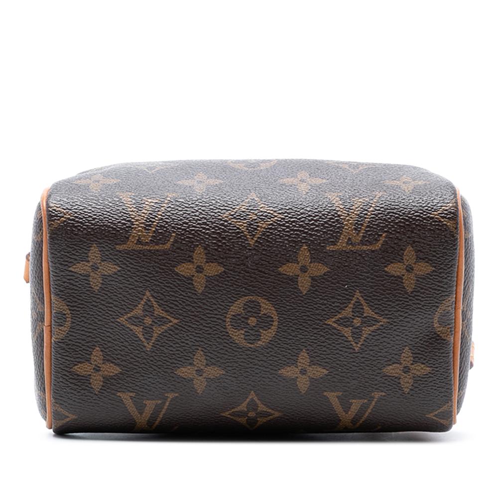 Louis Vuitton B Louis Vuitton Brown Monogram Canvas Fabric Monogram Nano Speedy Bandouliere France