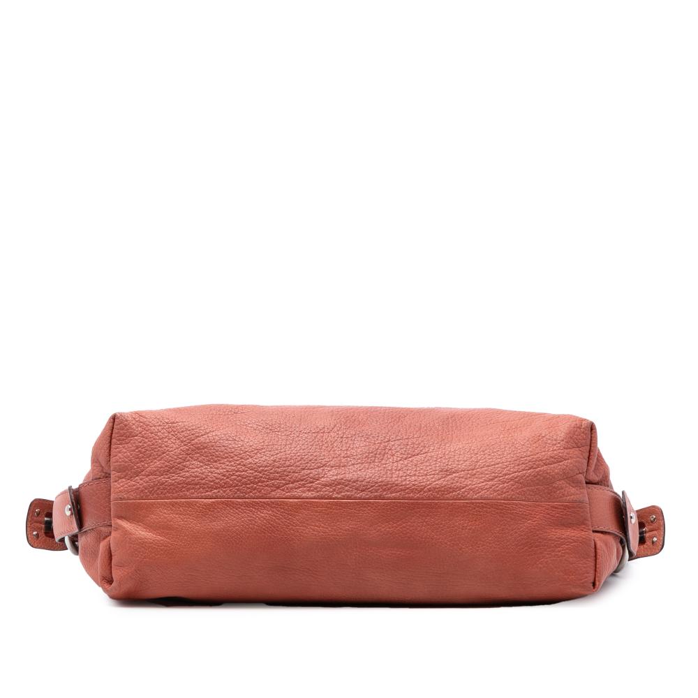 Gucci AB Gucci Orange Calf Leather Medium Bamboo Bar Tote Italy