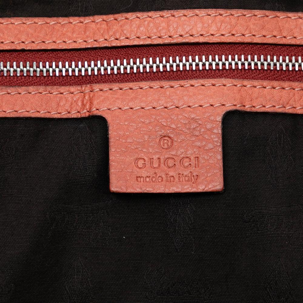 Gucci AB Gucci Orange Calf Leather Medium Bamboo Bar Tote Italy