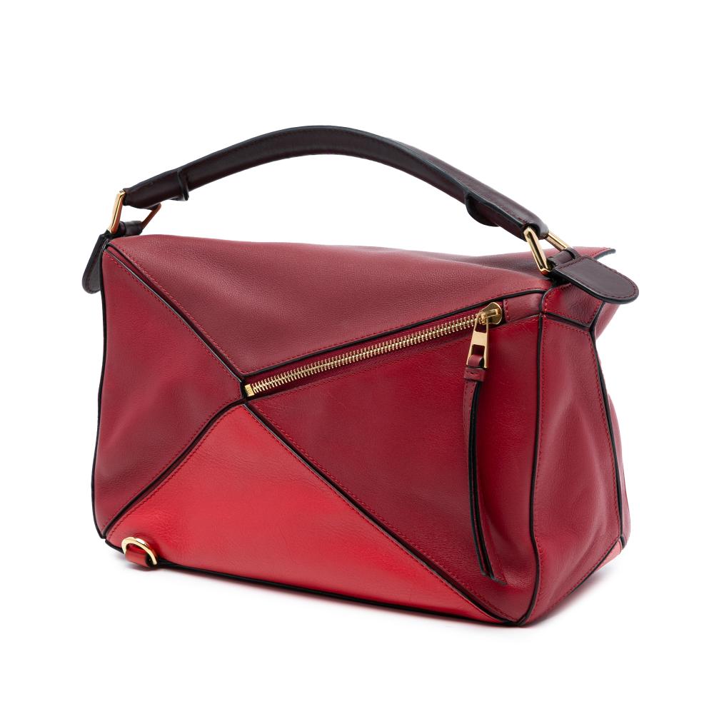 Loewe AB LOEWE Red Calf Leather Medium Tricolor skin Puzzle Satchel Spain