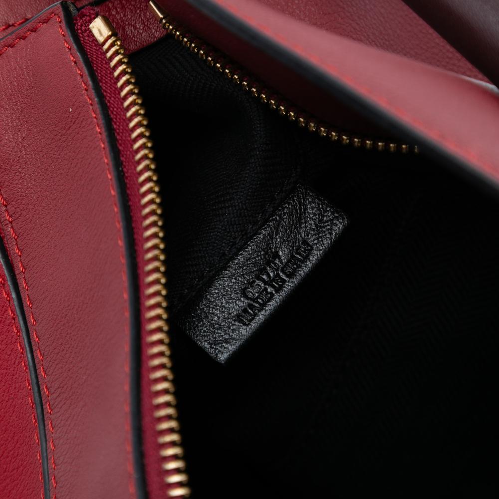 Loewe AB LOEWE Red Calf Leather Medium Tricolor skin Puzzle Satchel Spain